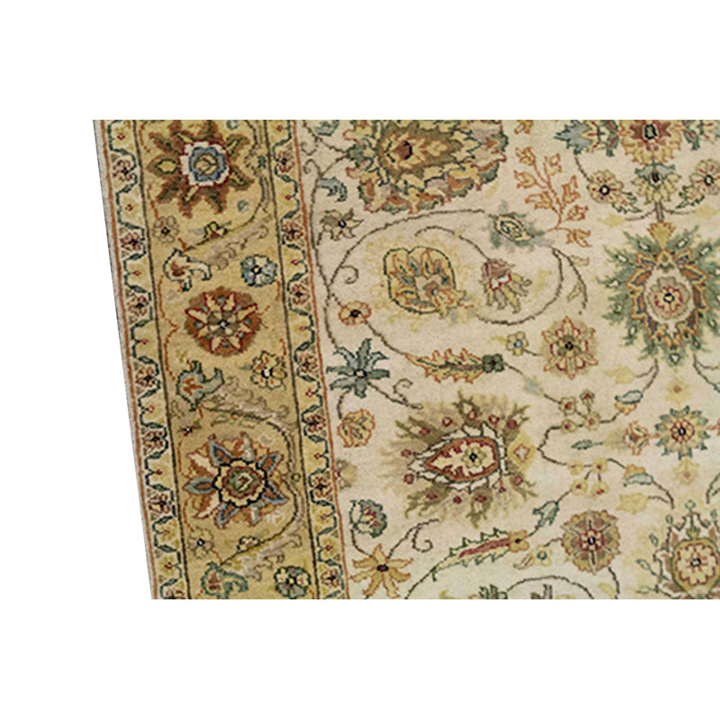 Hand-Knotted High-Quality Cream and Beige Area Rug