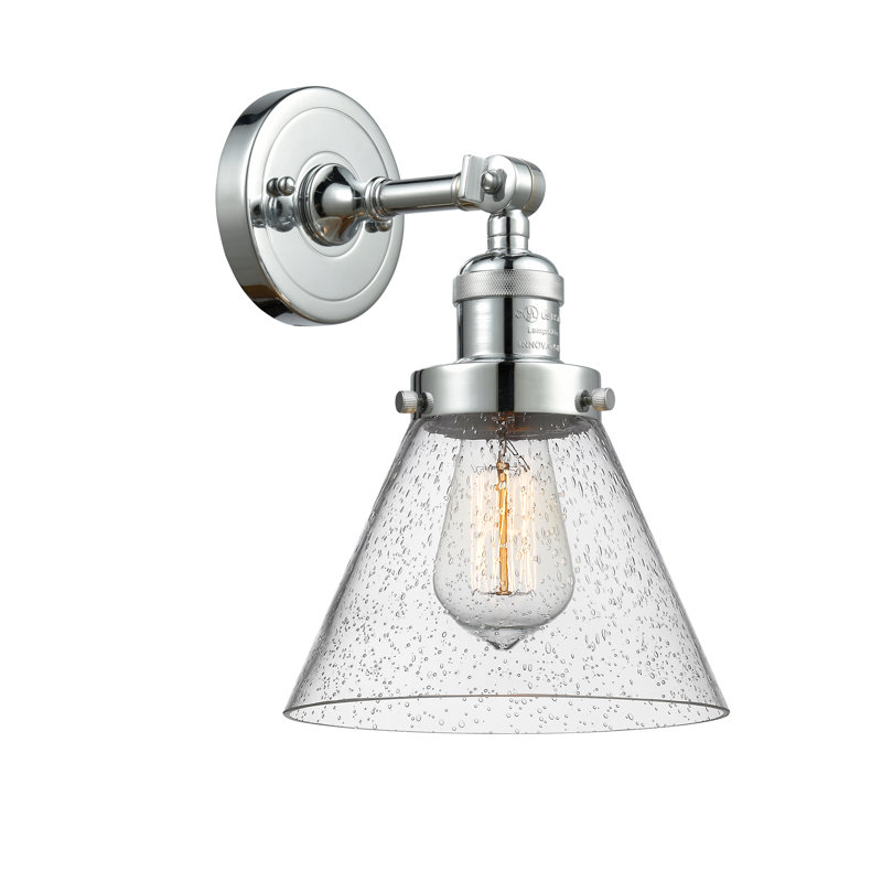Agustine Flush Mount, Polished Chrome, 13.5" H x 7.75" W x 7.75" D