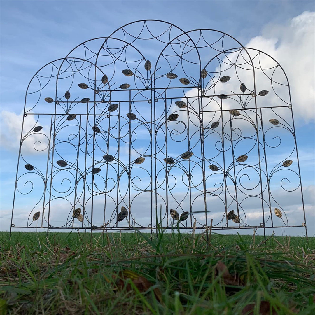 Winovich 120Cm H x 50Cm W Metal Bronze Coloured Arched Trellis
