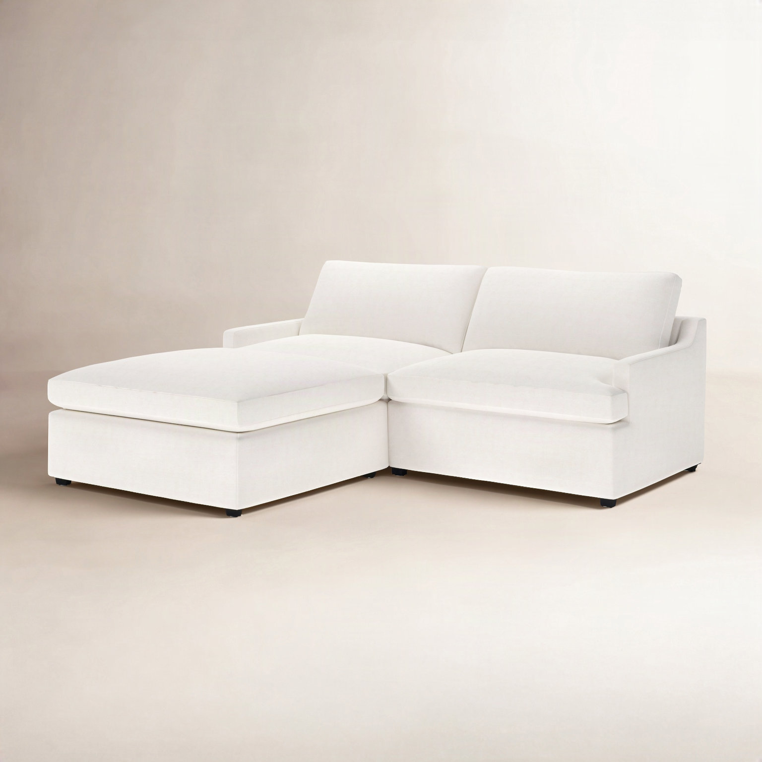 Essex Reversible Chaise Sectional, Nomad Snow Crypton® Chenille