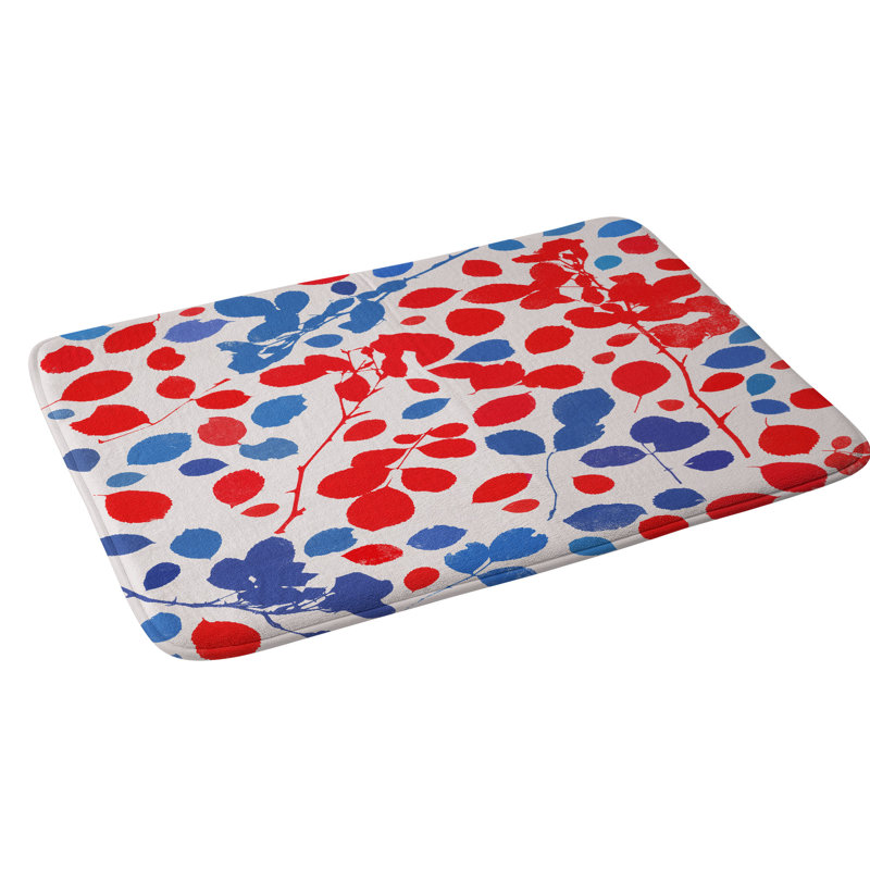 Tapis pour salle de bain, Rouge / Bleu