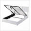 Grand lit plateforme tapissier avec rangement hydraulique, alliant confort et élégance moderne pour une chambre sans encombrement.-269944769-269944768
