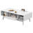 39"Coffee Table with Storage,Modern Fluted Drop‑Down Cabinet for Living Room-472225577