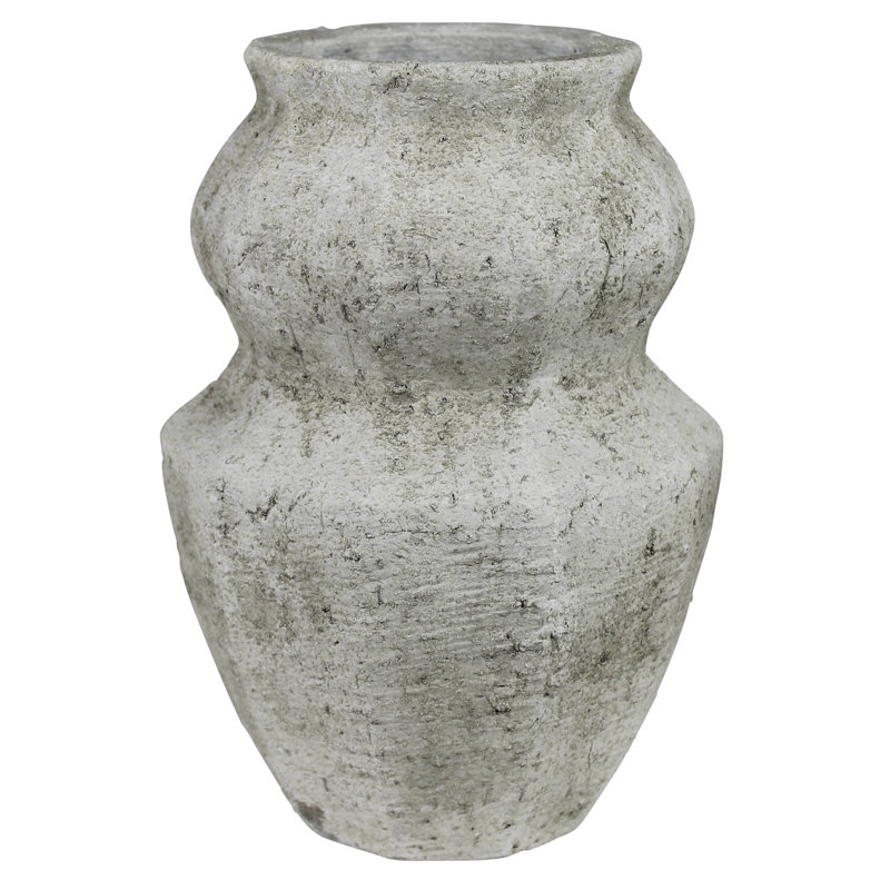 Vase Toullon, ciment blanc - Lrg