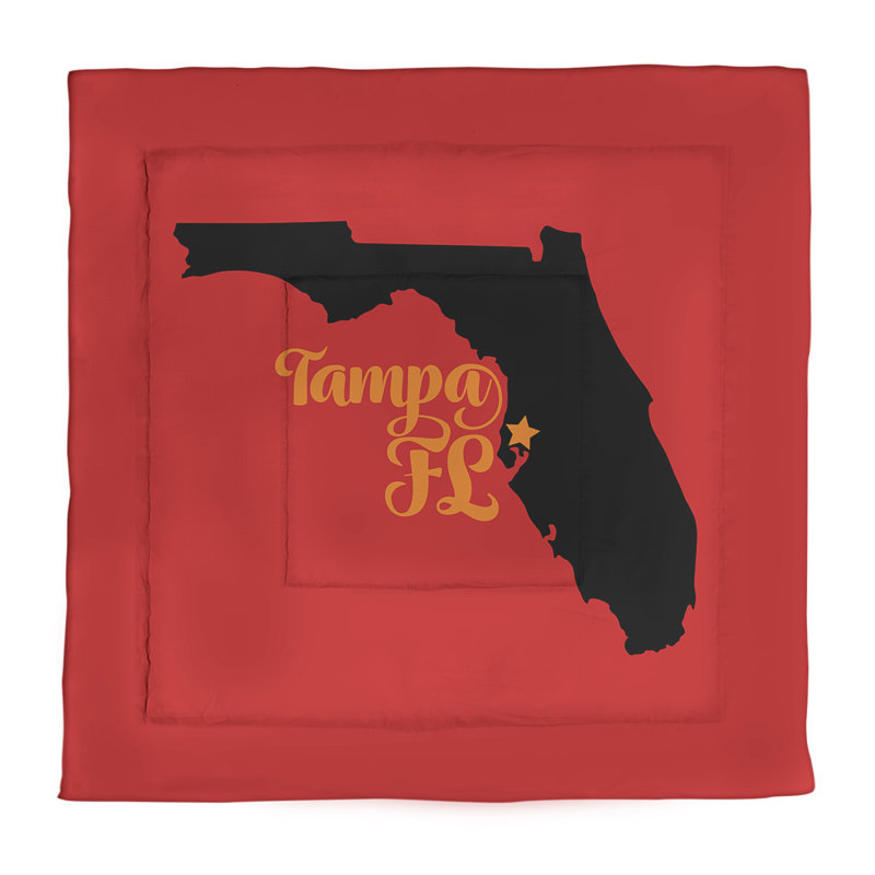 Tampa Modern & Contemporary Polyester Percale Comforter, Red