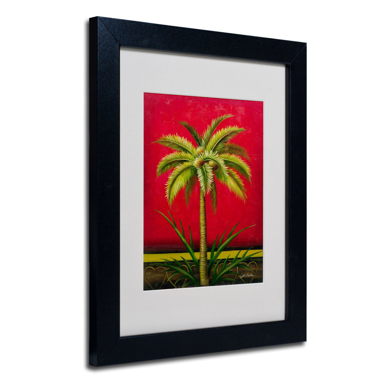 « tropical palm i », impression sur toile encadrée, H 14 po x l 11 po x P 0,5 po, Noir