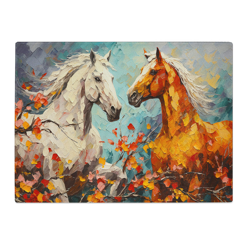 Horse Palette Knife  Glass Chopping Board