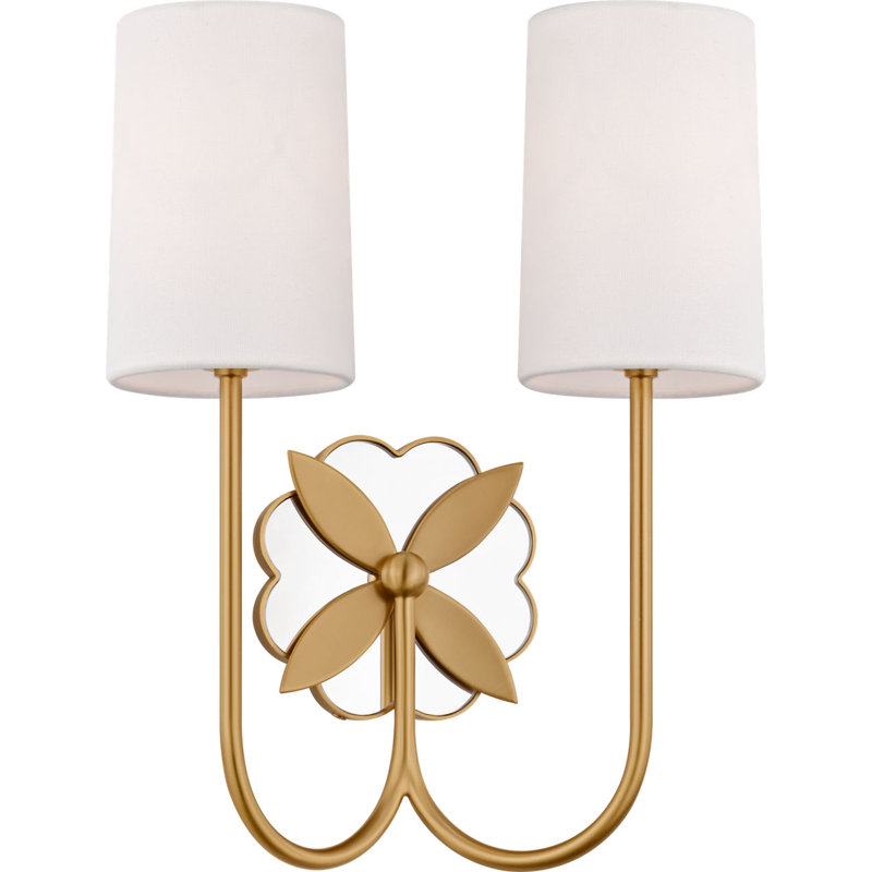 Spencer 14 Double Sconce, Burnished Brass