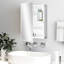 Ebou Designs Chouhan blanc, miroir biseauté et tablettes réglables pour la salle de bain, encastré ou en surface.