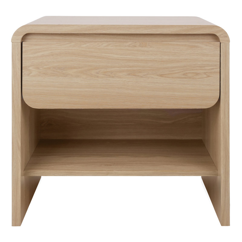 Rickie 1-Drawer End Table with Storage, Oak