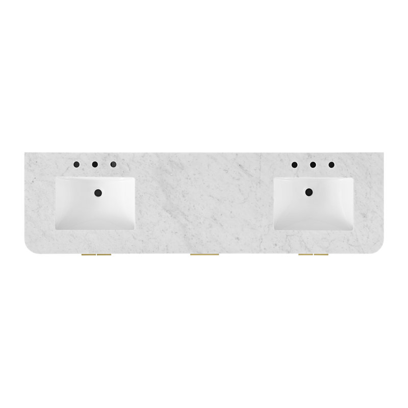 Kensington Double Bathroom Vanity Reeded Birch, 78"