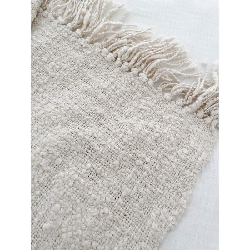 Cozy Hand Woven Throw Blanket, White