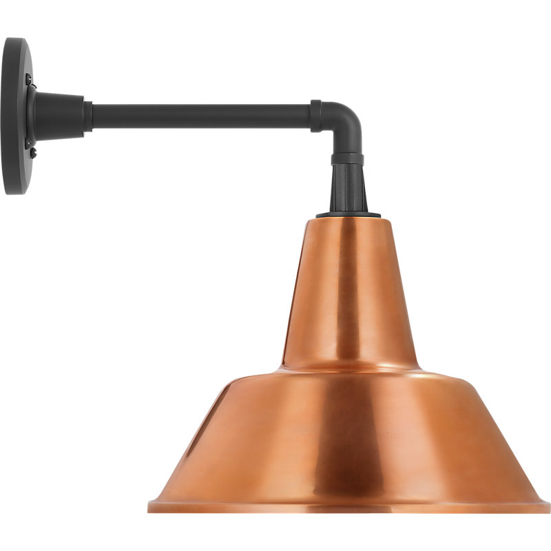 Thomas O'Brien 1 - Light Outdoor Barn Light, 14.5" H x 12.5" W x 16.5" D, Soft Copper, Matte Black