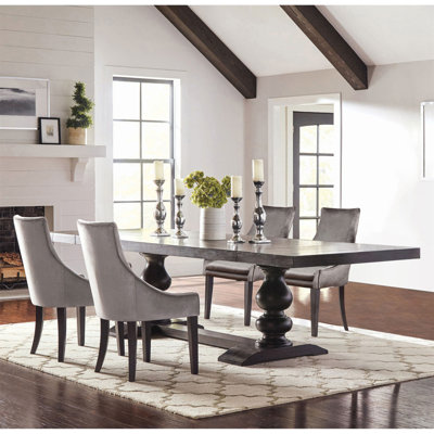 Vallerie Antique Noir And Grey 5-Piece Dining Set