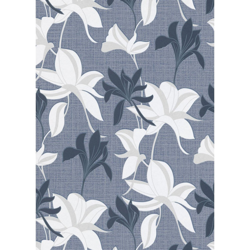 Rouleau de papier peint, Bleu / blanc