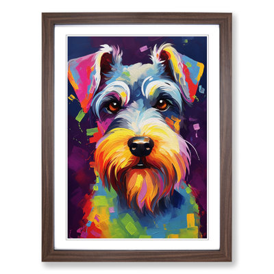Schnauzer Abstract Art - Framed Print