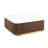 1Pc Square Cocktail Table Marble Top Gold Accent Plinth Base Brown Color Living Room Furniture