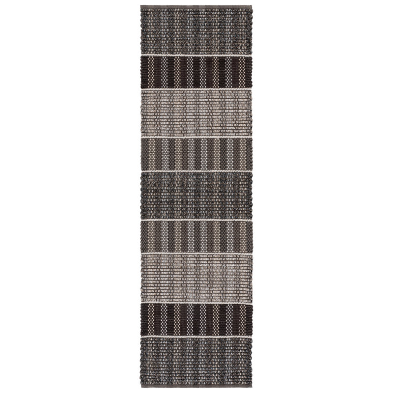 Braided 764 Hand Woven Cotton Pile Striped Rug, Runner 2'3" x 8'