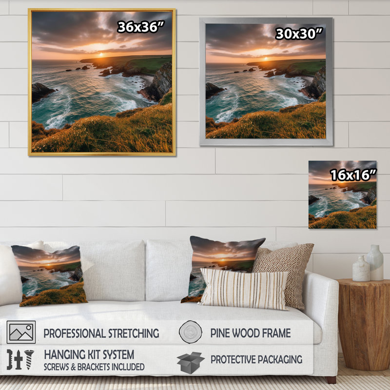 Sunset On The Cliff I, 30" H x 30" W x 1" D, Wrapped Canvas