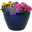 Pot de fleurs extérieur rond en céramique 14,5 po x 14,5 po x 11,25 po Alawi - bleu impérial-1361593262
