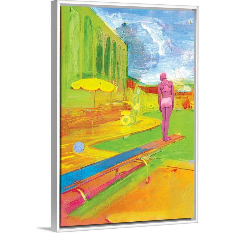 La piscine verte, 2016 - reproduction, H 38 po x l 26 po x P 1,75 po, Cadre flottant blanc