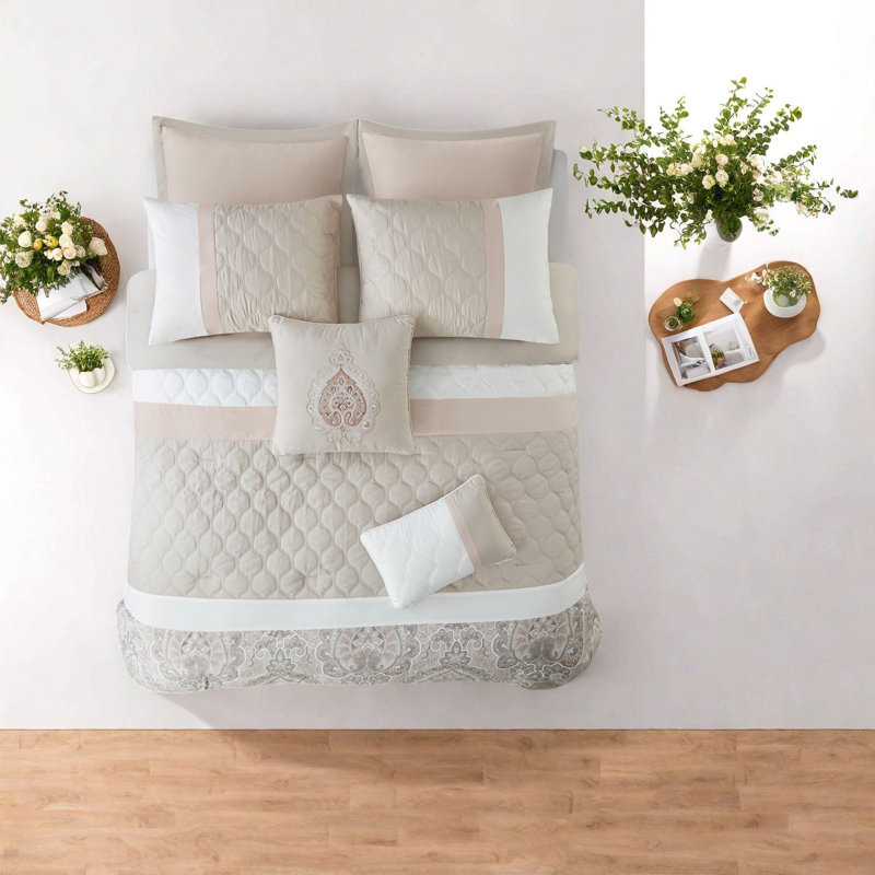 Luxurious King Bedding Sets, Polyester Blush Elegance For Home