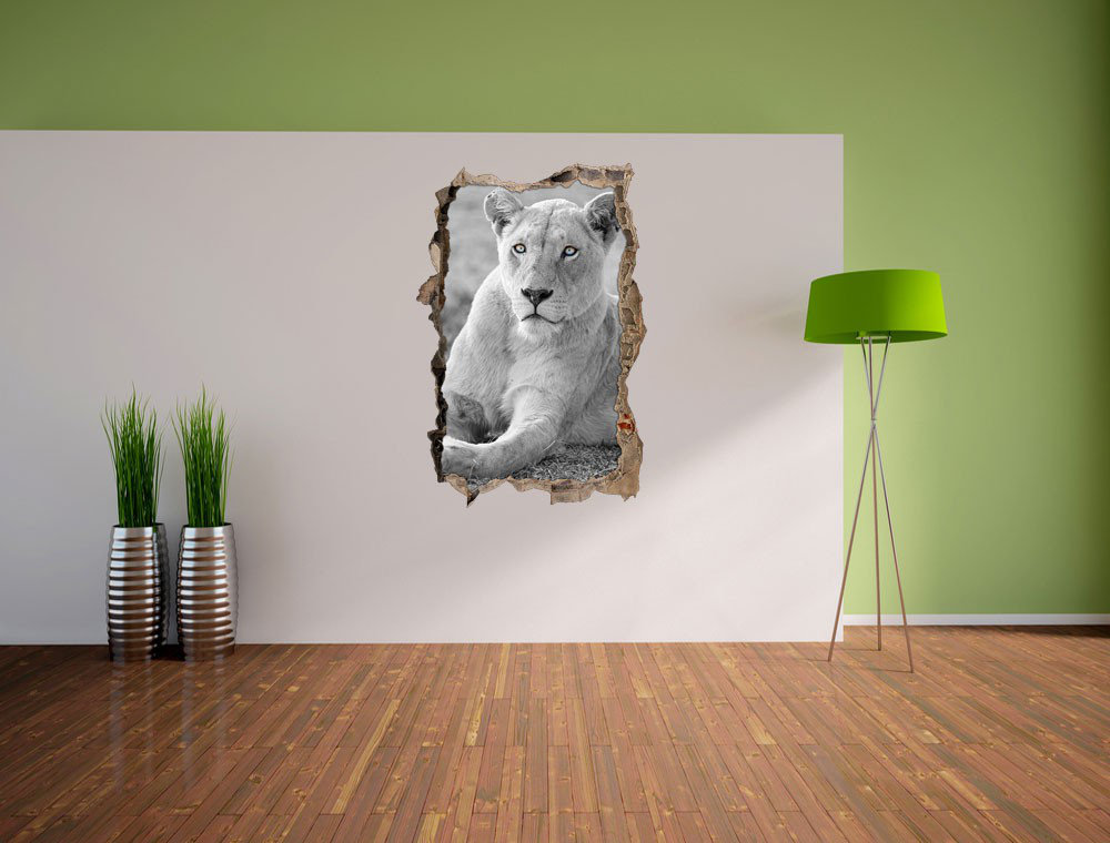 Wandaufkleber Majestic Lioness White