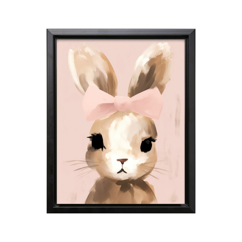Pastel Bunny, Black Framed, Canvas, 24"H x 32"W