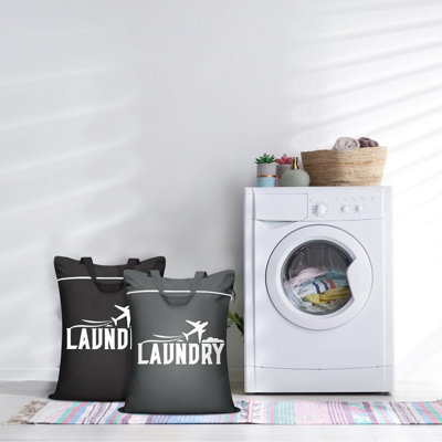 Paquet de 2 sacs à linge de voyage imperméables noir gris