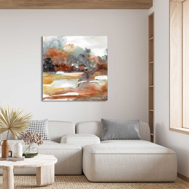 Sandstone and Sediment I par Carol Robinson - Peinture, L 28 po x H 28 po, Toile tendue