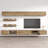 Livermore 126" Modern Floating Wall Mounted Entertainment Center with 16-Color LED Lighting, High Gloss Finish-529217400