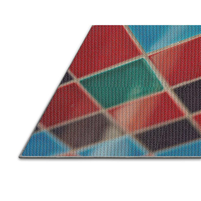 Tapis décoratif géométrique rouge Ryckman, Rectangle 5 pi x 8 pi