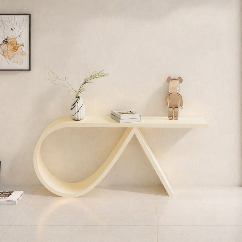 Console Modern Minimalist Art Design, H 29,53 po x l 55,12 po x P 11,81 po, Crème, crème
