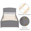 Lit plateforme en bois avec tête de lit, pied de lit et lattes de bois (lit)-1143136704
