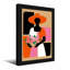 Art abstrait femme au chapeau orange tenant des roses roses-1058310059-1058310063-1058310062
