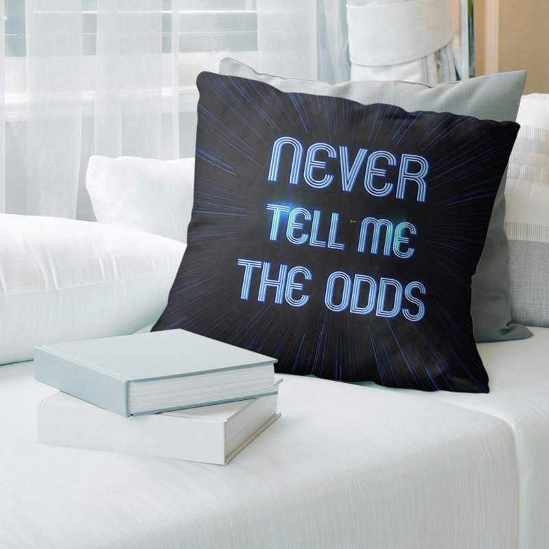 Coussin Bravery, 14 po x 14 po, Bleu et noir, Mélange de duvet