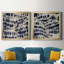Indigo Markings I - Ensemble de 2 reproductions d'art encadrées-563722775-633692421-633692430