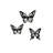 Black Metal Butterfly Wall Art, 3-piece