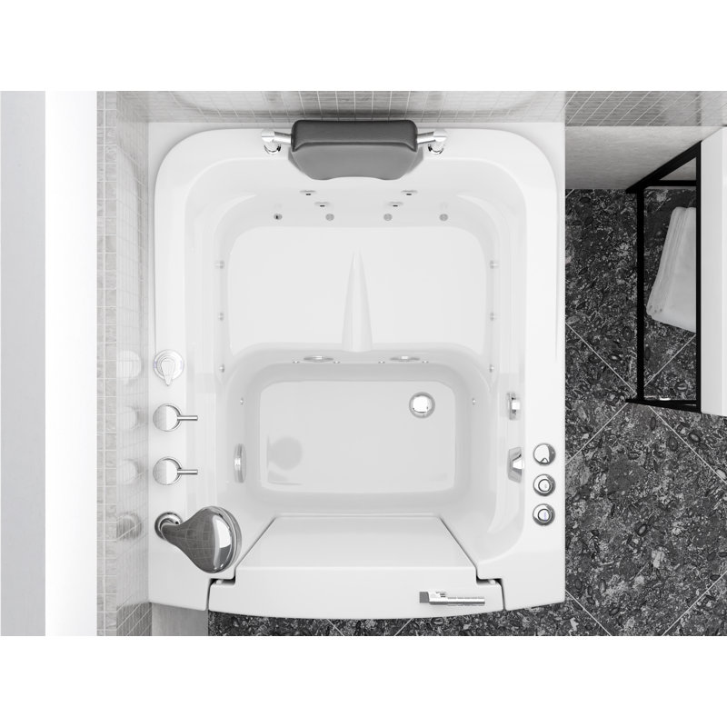 Therapeutic Tubs 32 in. x 38 in. Left Swinging Door Walk-In Whirlpool and Air Tub with Left Swinging Door in White, Left
