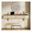 Tablette flottante de 47 po avec tiroir, coiffeuse murale polyvalente, bureau monté, table flottante pour la chambre à coucher, la salle de bain, les coiffeurs, beige et doré