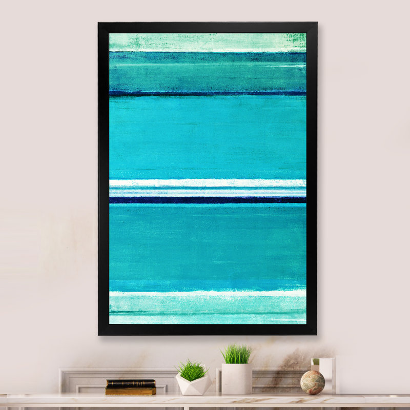 Art moderne gris et bleu II 2FDP47785, Toile avec cadre noir, H 20 po x l 12 po x P 1 po