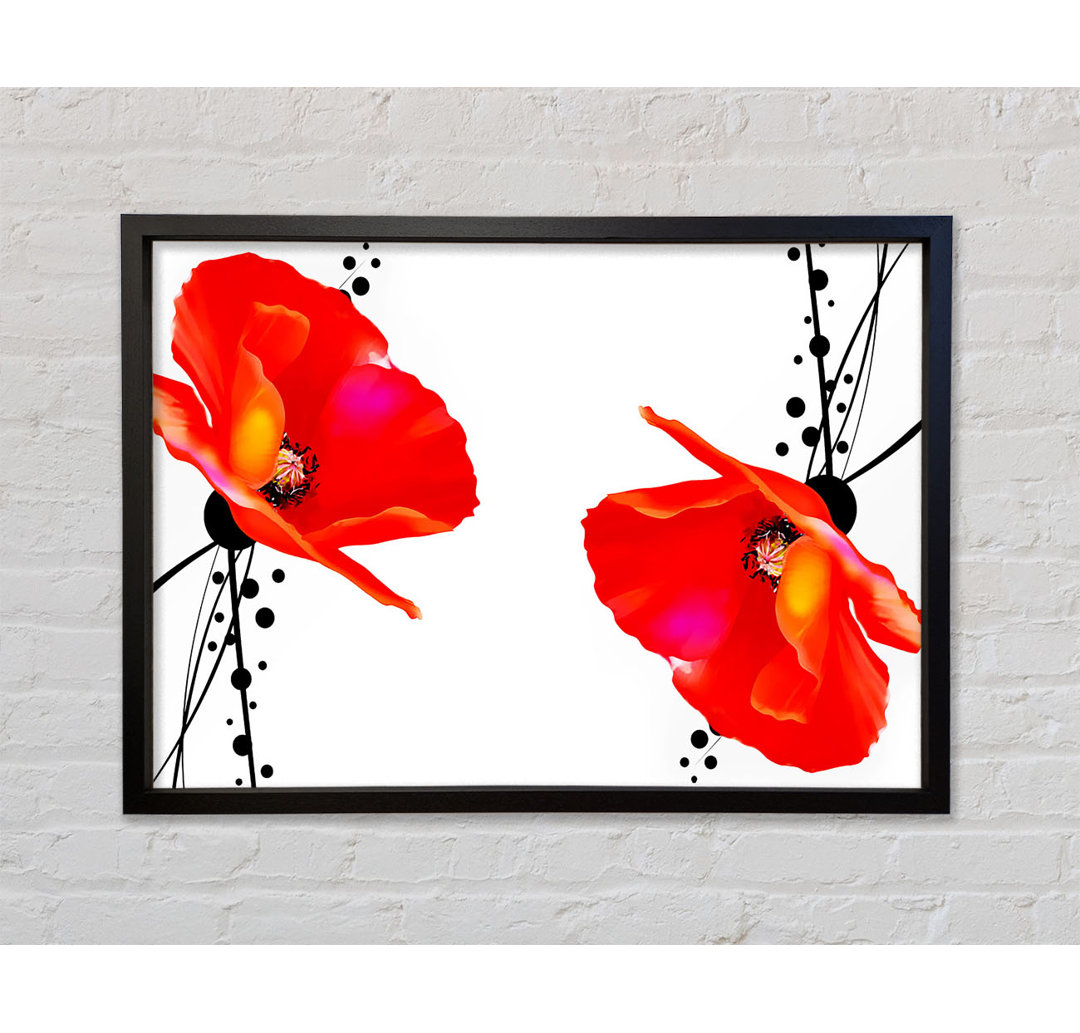 Gerahmter Kunstdruck Twin Poppy Abstract