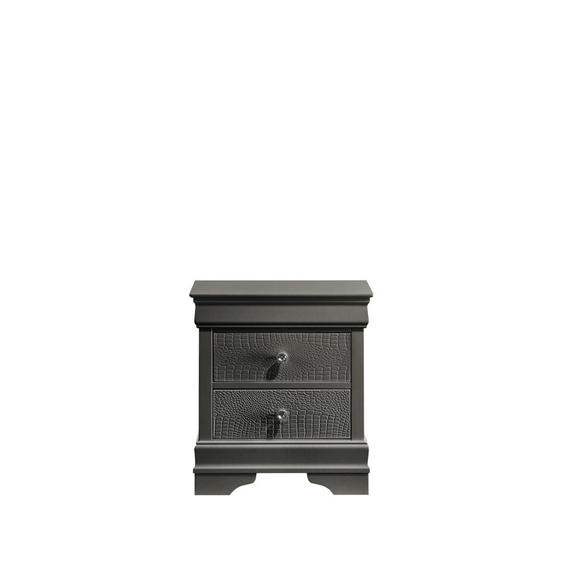 Table de chevet chic à 2 tiroirs avec fabrication robuste et détails luxueux