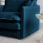 Moderne minimaliste en forme de U moderne, 5 avec 2 repose-pieds, chenille bleue, base en bois massif pour repose-pieds modulaire réversible