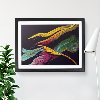 A Pleasant Bird Feathers 1 Piece Single Picture Frame Wall Art