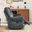 Canapé inclinable manuel en microfibre de 85,43 po de largeur avec leviers latéraux doubles et garniture cloutée-113374157