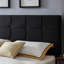 Très grande / très grande tête de lit: motif gaufré moderne, bords passepoilés, hauteur réglable de 48,5 à 53 po, partie de lit en tissu gris surpiqué, gris anthracite-1632969099