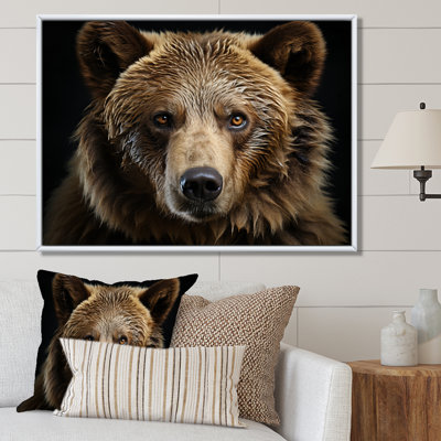 «Bear Portrait - Bear», reproduction d'art sur toile encadrée