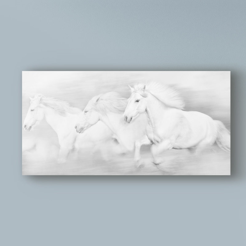 «All the White Horses» par PHBurchett - reproduction d'art graphique sur toile, H 12 po x l 24 po x P 2 po
