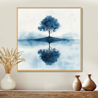 Forest Reflection Canvas, Abstract Tree Wall Art, Cynitria